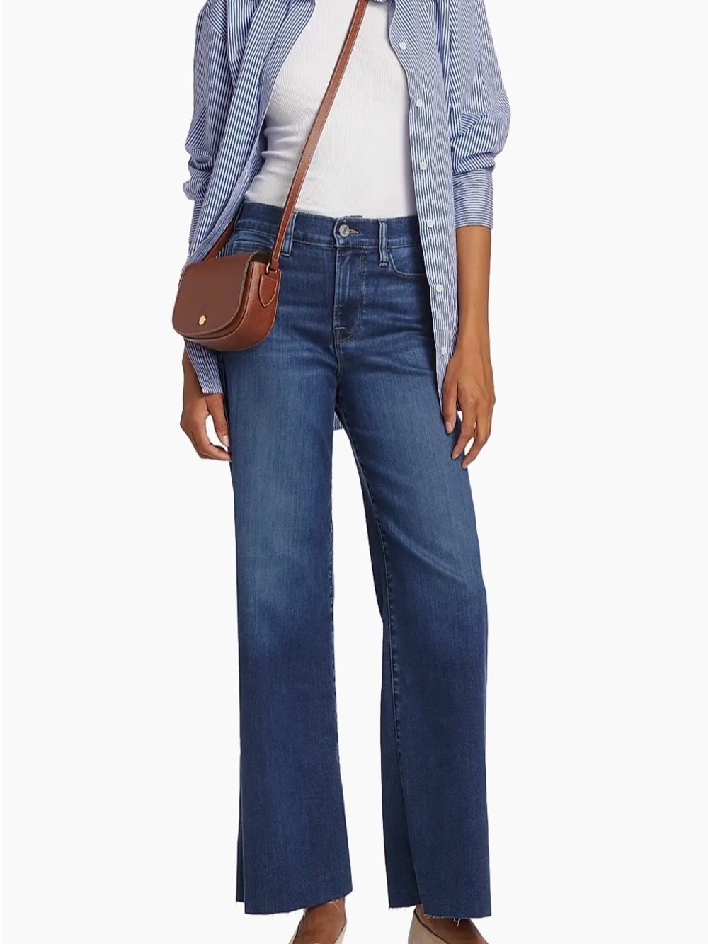 Frame Le Slim Palazzo Wide-Leg High-Rise Women’s Blue Jeans size 26 - Picture 15 of 16
